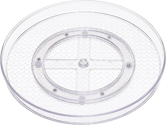 Amazon Basics Clear Lazy Susan Turntable Organizer for Organization, 12-Inch, 2-Pack