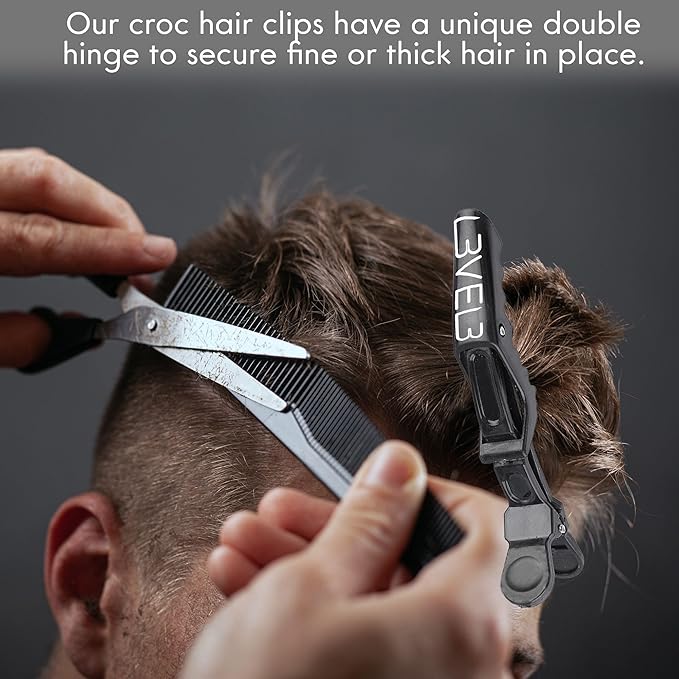 L3 - Level 3 Croc Hair Clips - 4 Pack Hair Clip Set for Hair Styling