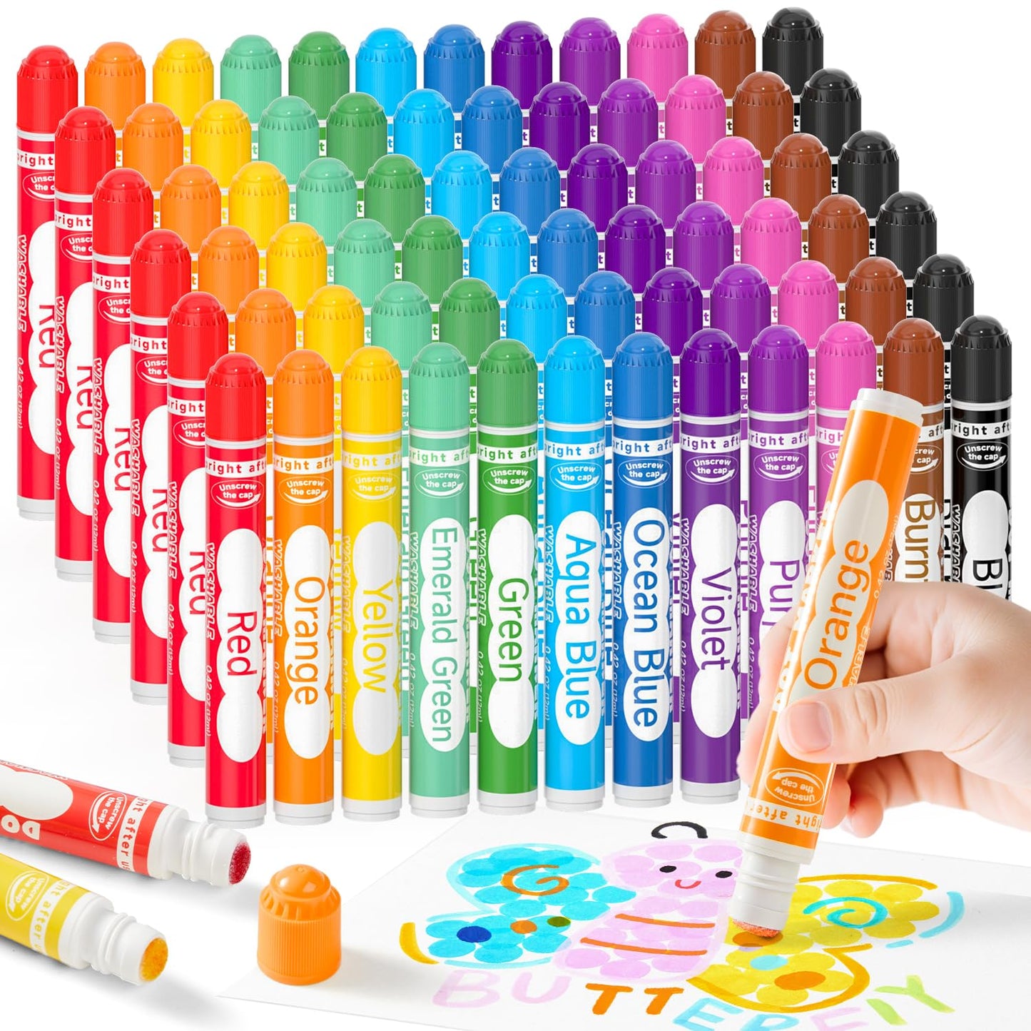 Shuttle Art 60 Pack Dot Markers, 12 Colors x 5 Sets Washable Bingo Daubers, Fun Art Supplies for Kids and Preschoolers, Non Toxic Water-Based