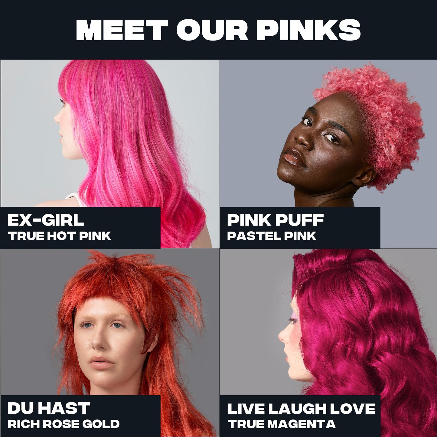 Good Dye Young Semi-Permanent Hair Color, Vegan and Cruelty-Free Magenta Pink Hair Dye, Last up to 24 Washes, Non-Damaging Conditioning Hair Color (5FL OZ, Live Laugh Love)
