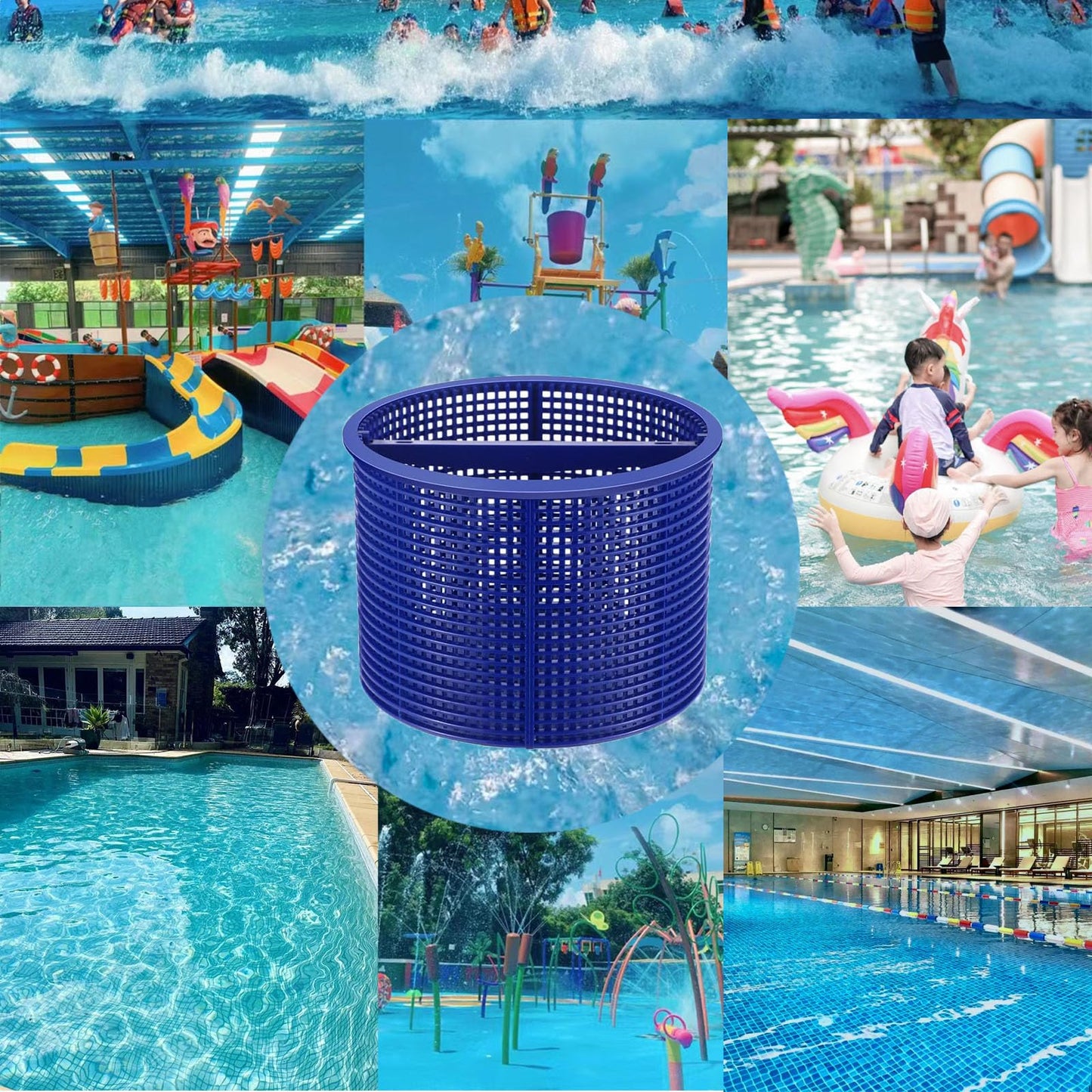 WENPENG Pool Skimmer Basket Replacement,for Hayward Swimming Pool Skimmer SPX1082CA & Aladdin B-152 Skimmer Models,SP1082 SP1083 SP1084 1085 1086 SP1075 1075T 1076 1077 Skimmers Basket (Blue)