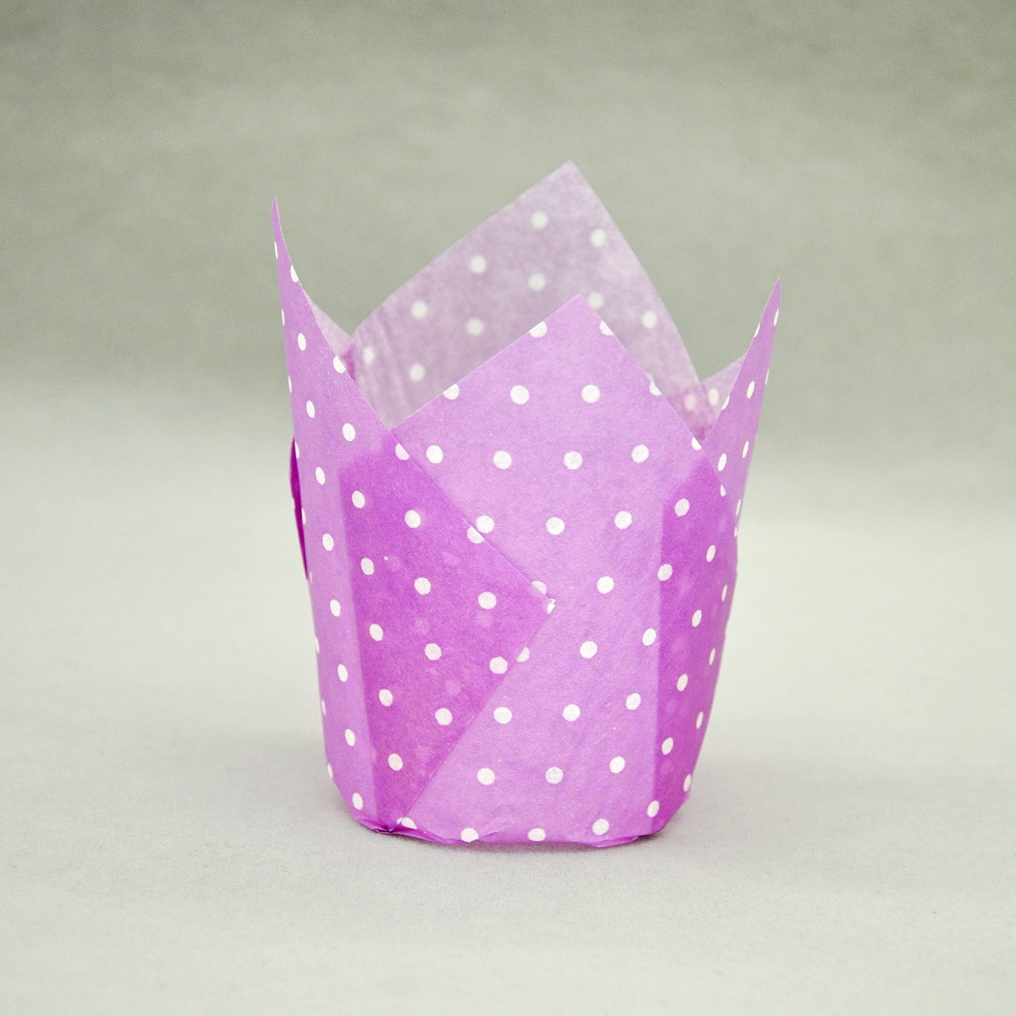 QLSmypkg Large Muffin Greaseproof paper Baking cupcake cups, 2-1/4" x 4" Purple printed with Polka Dot Tulip Baking Cup(Large) (125pcs)