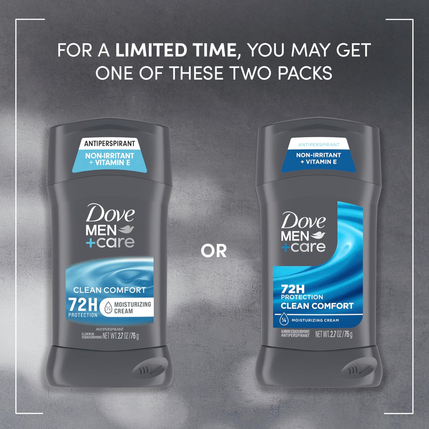 Dove Men+Care Antiperspirant Deodorant Stick 4 Count Clean Comfort 72-Hour Sweat & Odor Protection Antiperspirant for Men With 1/4 Moisturizing Cream 2.7 oz