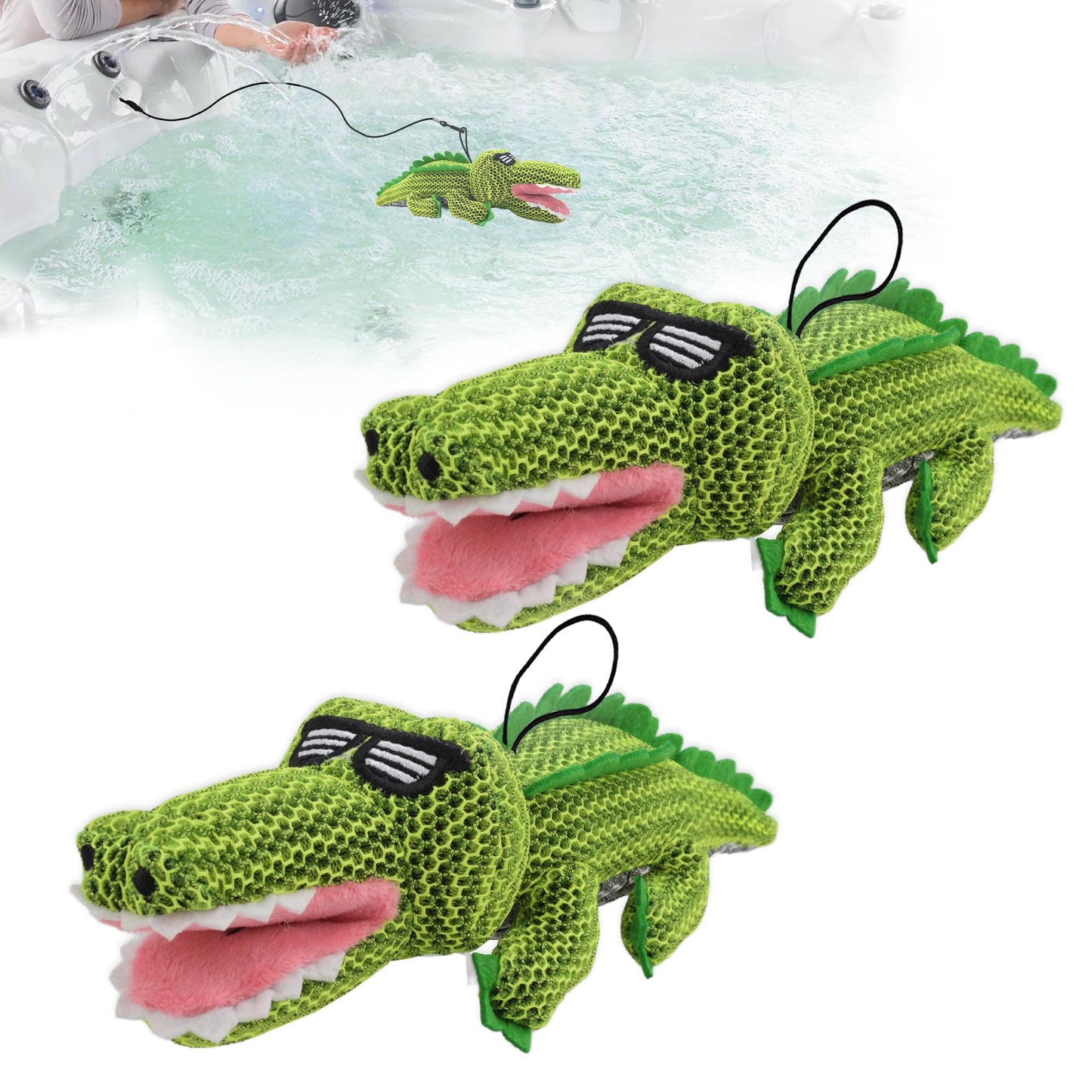 ZYIDBNG Crocodile Hot Tub Scum Absorber Reusable Washable Hot Tub Sponge Scum Absorber for Spa Hot Tub Oil Scum Absorber Hot Tub Accessories for Adults (2 Pack, Crocodile)