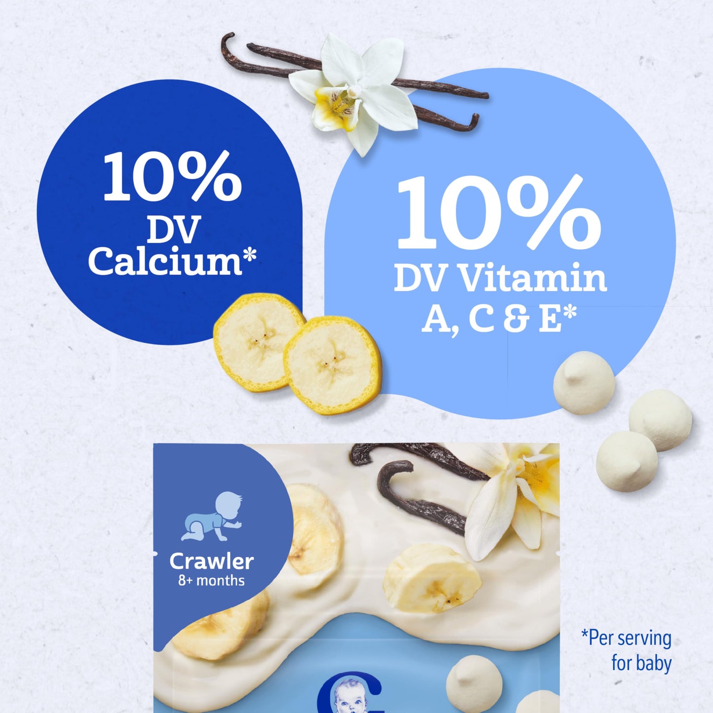 Gerber Stage 3 Baby Food Snacks, Banana Vanilla Yogurt Melts, Freeze Dried Yogurt and Fruit Snacks for Babies, Baby Led Feeding, 7-Pack
