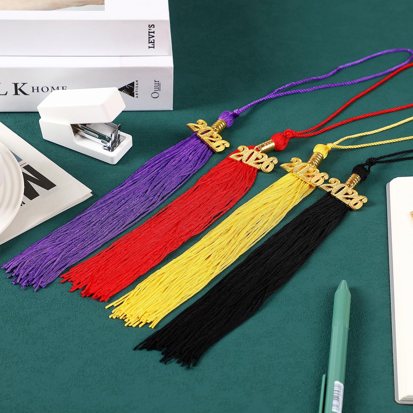 JULMELON 20Pcs Graduation Tassels Academic Graduation Cap Hat Tassel with 2026 Gold Charm for 2026 Graduation Ceremonies Accessories (Gold)