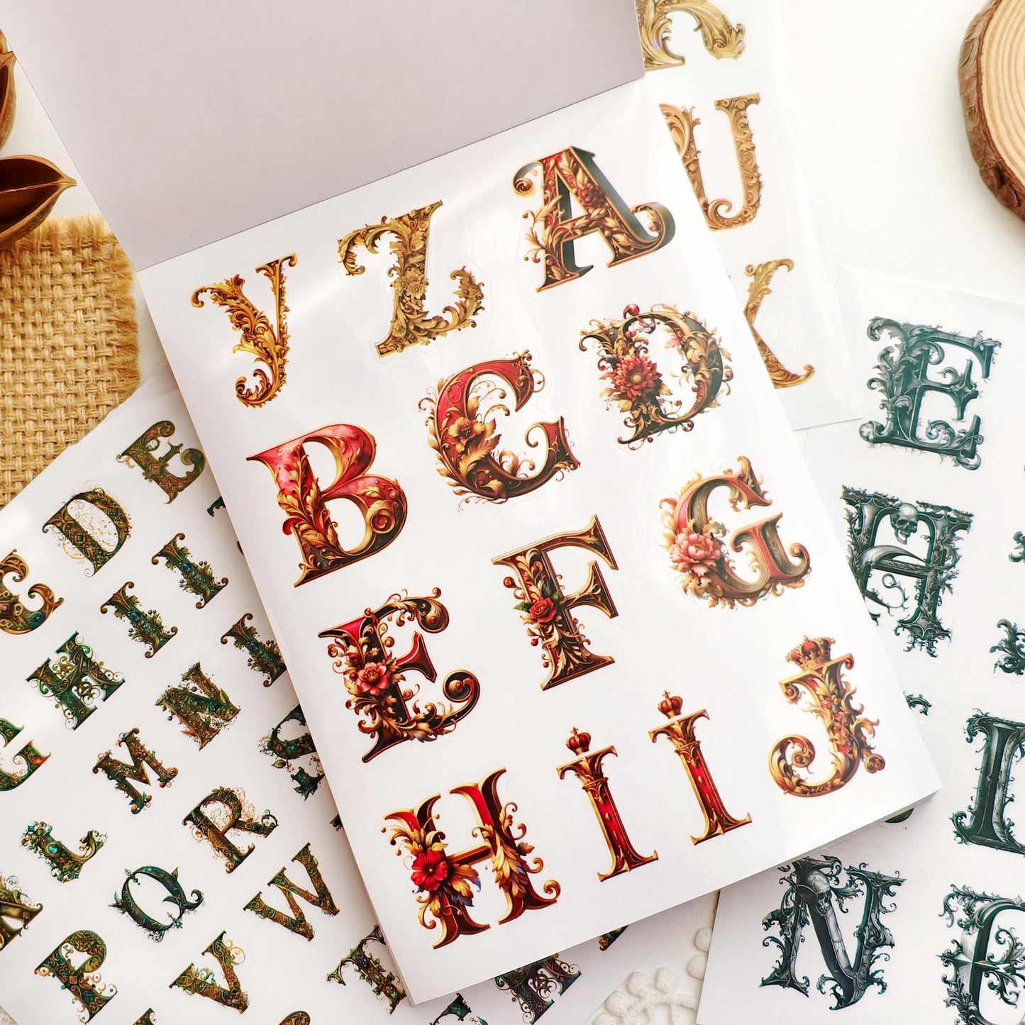 50 Sheets Alphabet & Number Letter Stickers for Scrapbooking, Journaling & DIY Crafts, Vinyl Adhesive Sticker Letters for Scrapbook Supplies, Journals, Planners & Decorative Projects