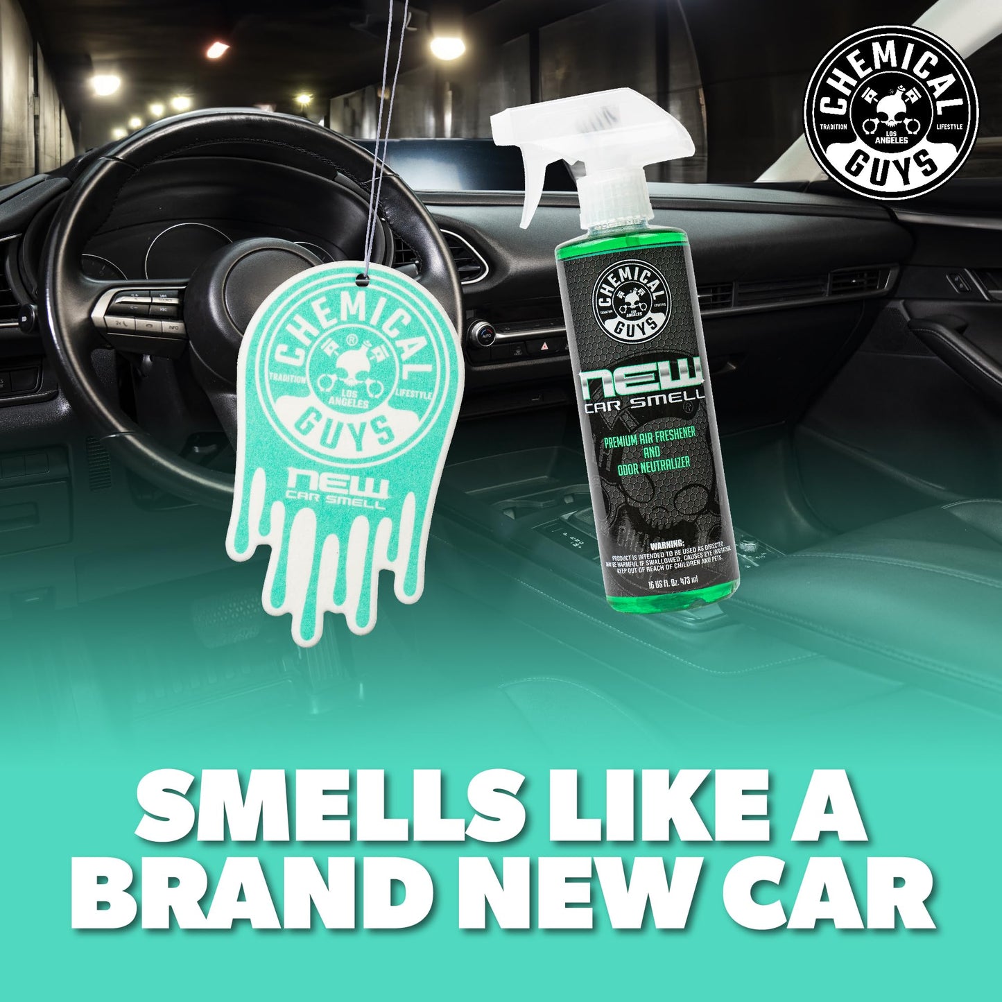 Chemical Guys Car Fresheners, Hanging Air Fresheners - New Car Scent for Cars, Trucks, SUVs, RVs, Home, Office, Work, Dorm Room, & More - 12 Pack