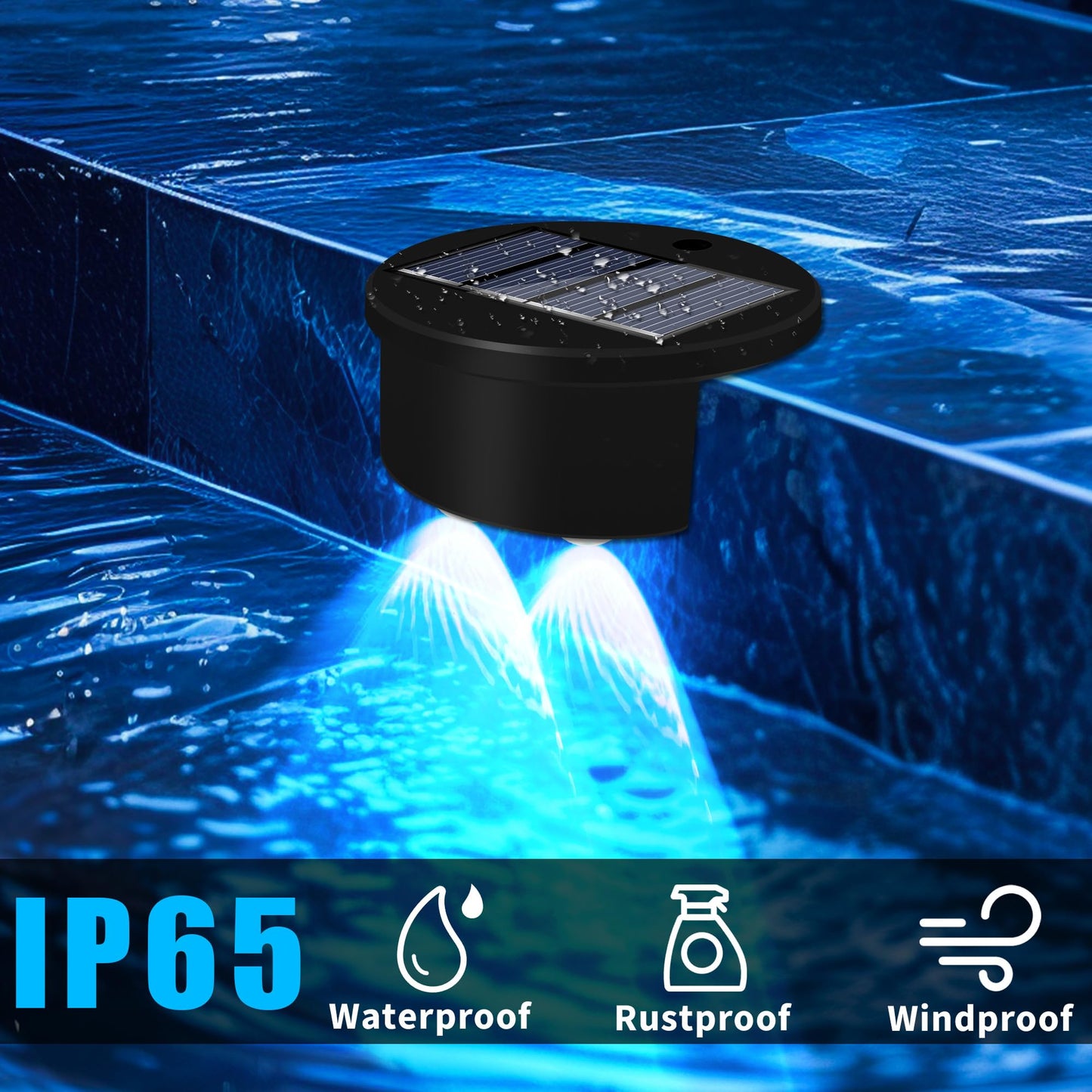 redaica 4 Pack Poolside Solar Pool Lights, Waterproof LED Pool Lights for Inground & Above Ground Pool, RGB Pool Lights Solar Powered for Pool, Fence, Deck, Swimming Accessories Pool Party Decor
