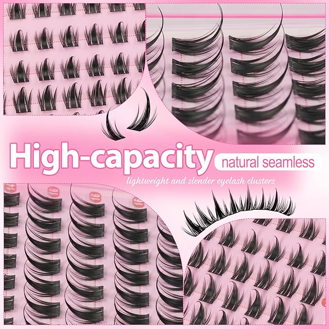 Manga Lash Clusters Wispy 10-16MM Spiky Eyelash Clusters CC Curly Natural Cluster Eyelash Extensions DIY Versatile Anime Eye Lashes Clusters Extension