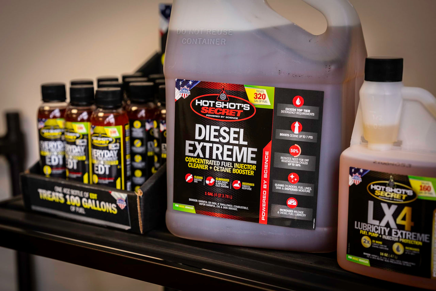 Hot Shot’s Secret Diesel Extreme 1 Gallon – Treats 320 Gallons – Concentrated Diesel Fuel Additive, Fuel System Cleaner and Injector Cleaner, Restores Engine Performance
