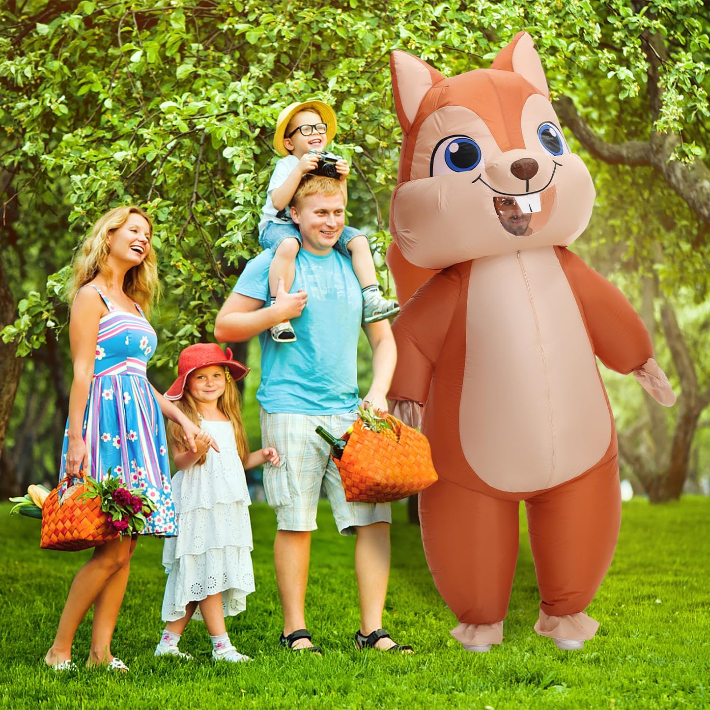 Spinosaurus Inflatable Squirrel Costume for Adult Christmas and Thanksgiving - Funny Blow Up Animal Suit for Halloween - Men and Women