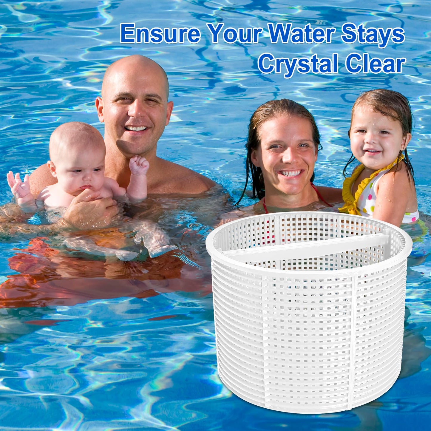 SPX1082CA Skimmer Basket Replacement for Hay-ward Swimming Pool Skimmer, Filter Basket Assembly with Handle Compatible with Aladdin B-152 Hay-ward SPX1082CA SP1082C Select Automatic Skimmers, White