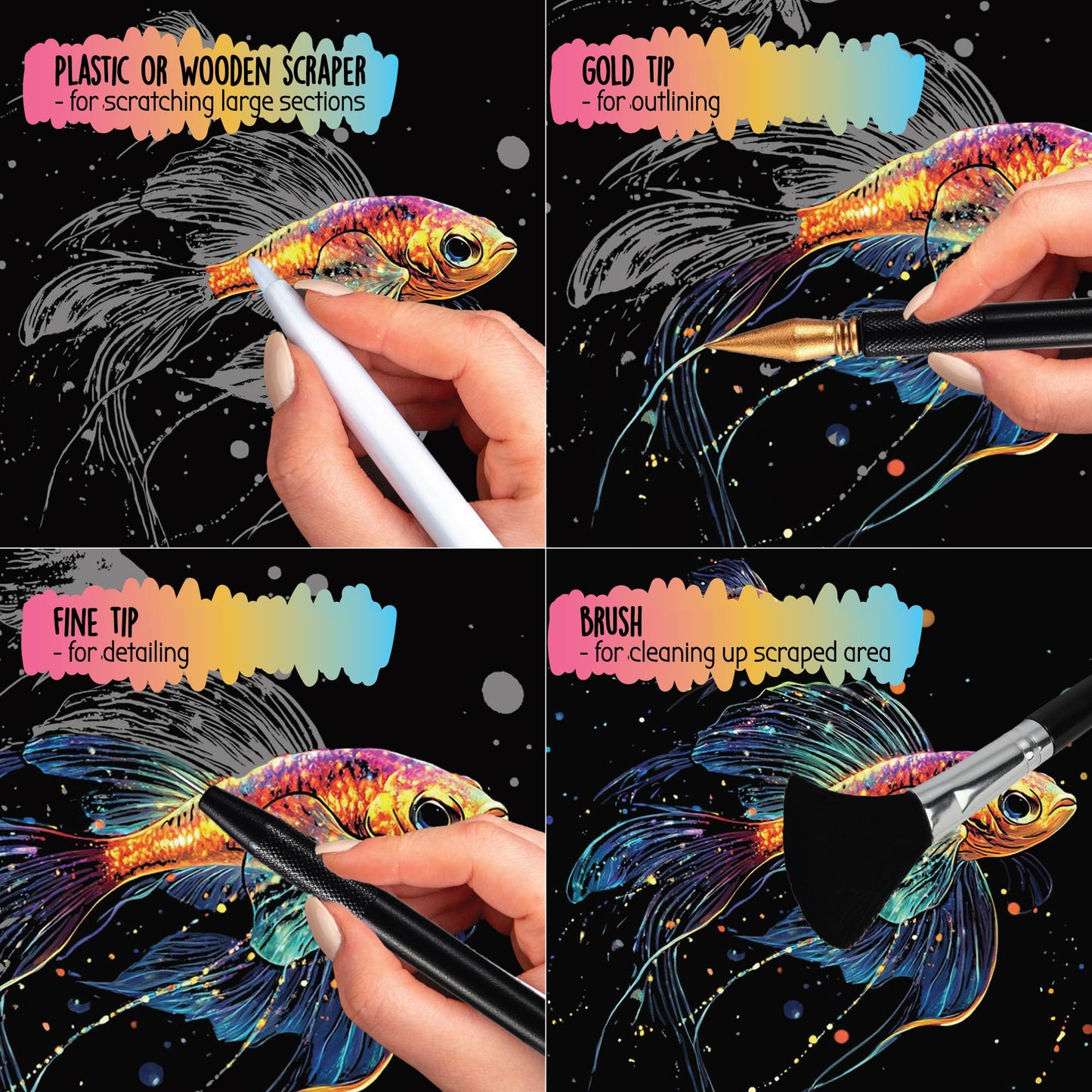 Animals Scratch Art Book for Adults - Colorful Animal Series Scratch Art | Scratch Painting Foil Art for Adults | Scratch and Sketch Animal Series Books | Foil Engraving Scratch Art (Animal Series)