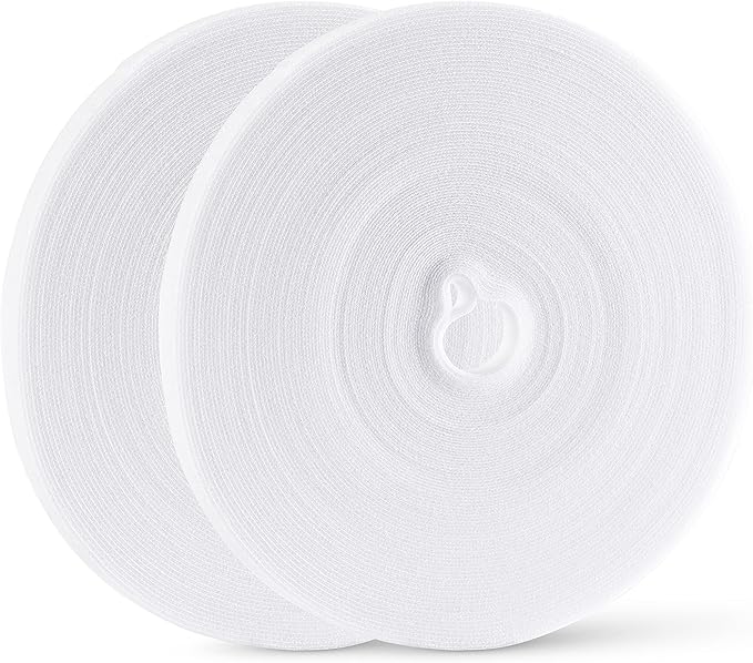 54 Yards x 1/2 Inch Reusable Cable Ties - BSELEYY Adjustable Cord Straps Cable Management Tape Cord Organization Straps Hook Loop Tape Cord Wrap for Home,Office, Wire Bundling (27Yd x 2 Rolls)