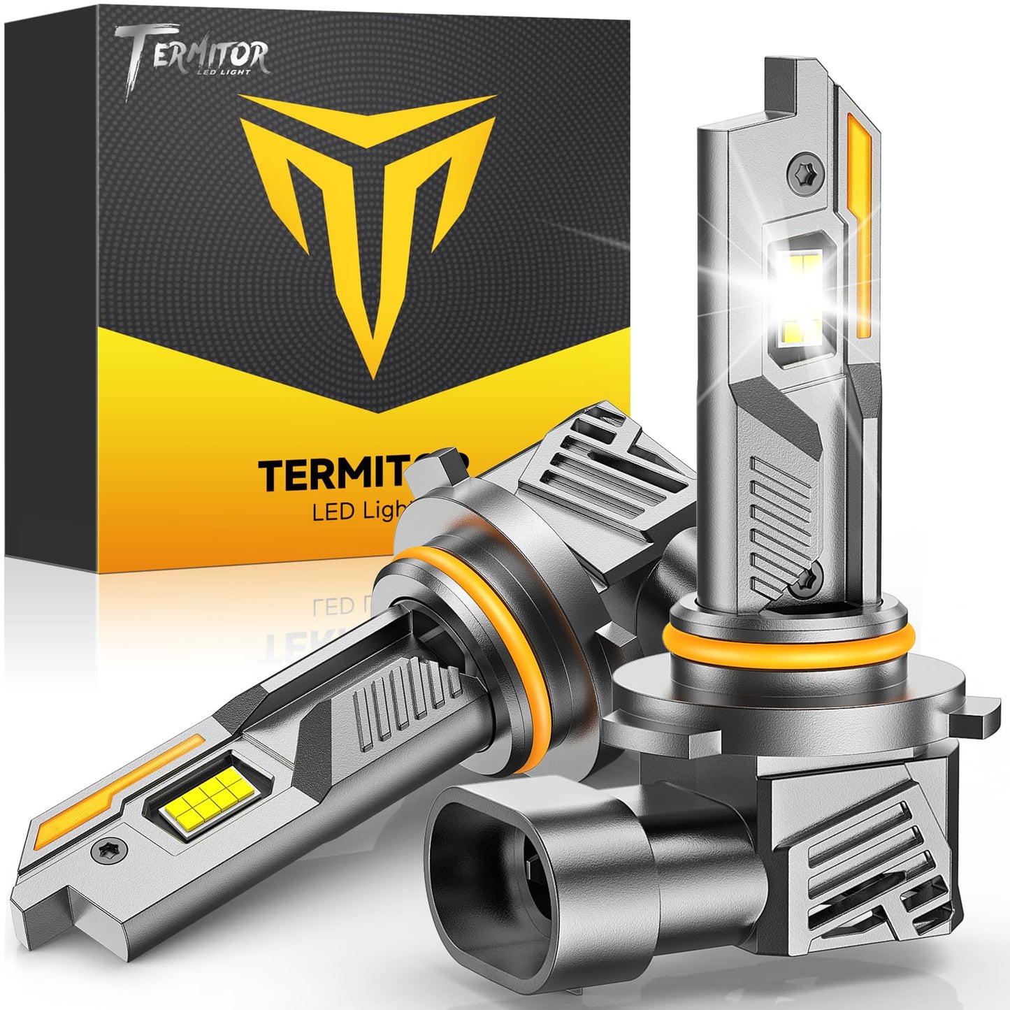 Termitor 2026 Latest 60,000LM 9012/Hir2 Light Bulbs, 1000% Brightness No Flickering, 70K+ Hours Lifespan, 1:1 Mini Size, CANBUS Ready with Cooling Fan, IP68 Waterproof, Plug N Play, Pack of 2