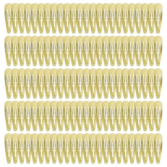 120 Pack Gold Metal Snap Hair Clips - Non-Slip Hairpins Barrettes for Women & Girls, Secure Braids, Updos, Buns - Durable & Lightweight (Plastic Storage Box Included)