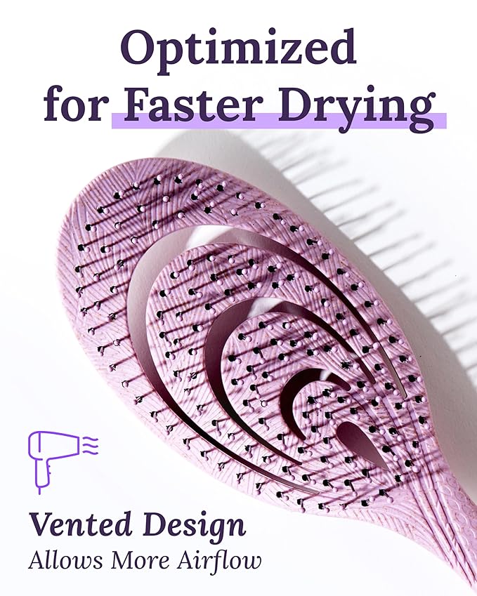 Detangling Hair Brush for Women - Gentle Scalp Massaging Hairbrush for Women With Flexible Paddle - Detangler Brush for Thin, Thick, Curly, Straight, and All Other Womens Hair Types by Keranique