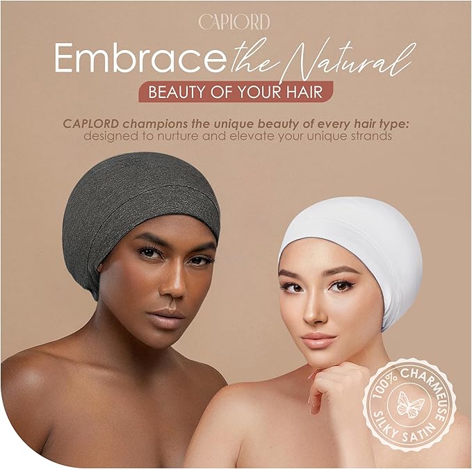 CAPLORD Satin Bonnet for Sleeping, Curly Hair Wrap Sleep for Men, Adjustable Silk Beanies for Women, Silk Hair Bonnet