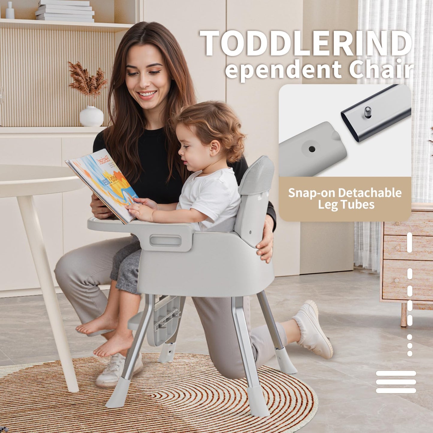 Portable Baby Highchair for Months Infants and Toddlers with 5 Point Harness Convertible Comfortable Seat for Cozy Eating Table Sit Up High Chair and Seats for Sitting Up Back Booster Feeding Chairs