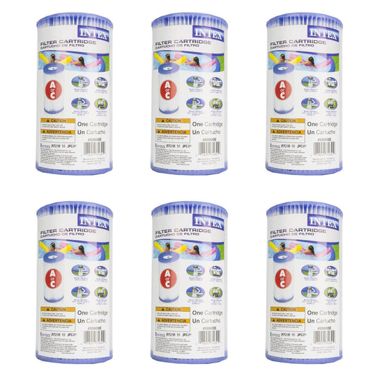 (Pack of 6) Intex 29000E/59900E Easy Set Pool Replacement Type A or C Filter Cartridge