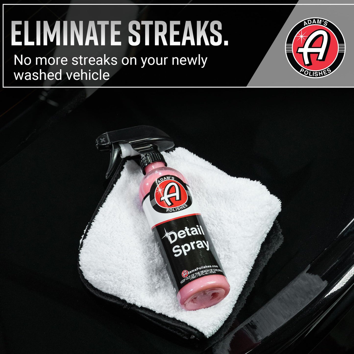 Adam's Detail Spray (2-Pack) - Quick Waterless Detailer Spray for Car Detailing, Washing, Polishing & Vehicle Claying