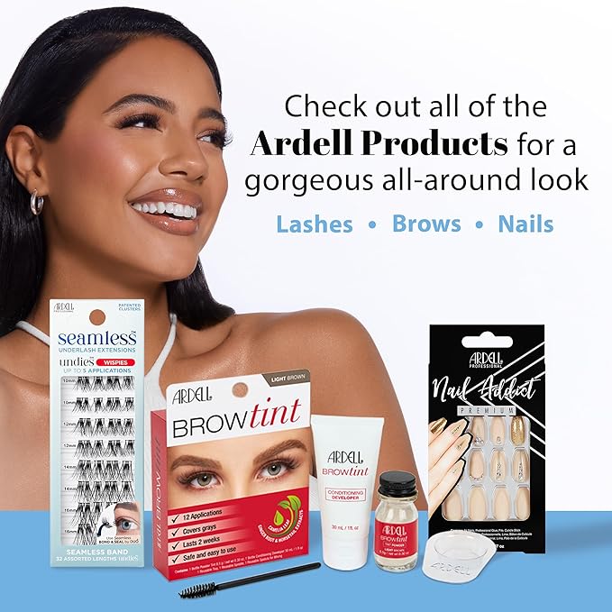 Ardell Seamless Under DIY Lash Extensions Kit Naked Style - Natural Lash Clusters Kit Wispy, Eyelash Clusters, 36 Individual Lashes, Cluster Eyelash Extensions with Bond & Seal, 1 Pack