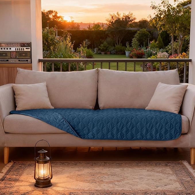 gogobunny 3X Stronger Waterproof Pet Blanket, Scratch Proof Furniture Protector for Dogs Cats, Reversible Cover 30x70 Inch, Dark Blue