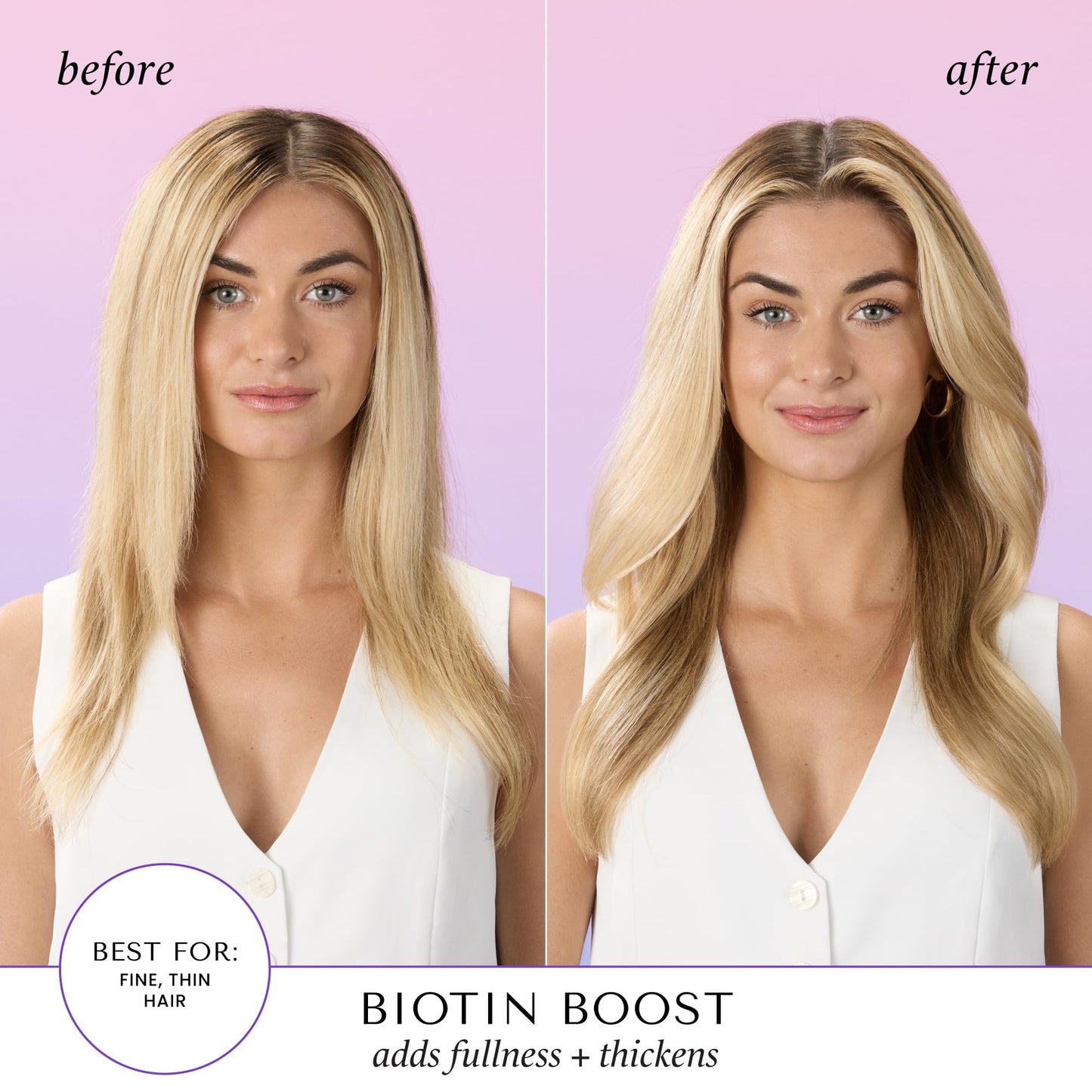 HASK Biotin Boost Thickening Shampoo + Conditioner Set | Adds Fullness, Strengthens, Volumizes, Sulfate-Free, Paraben-Free, Gluten-Free, Color Safe | 12oz each