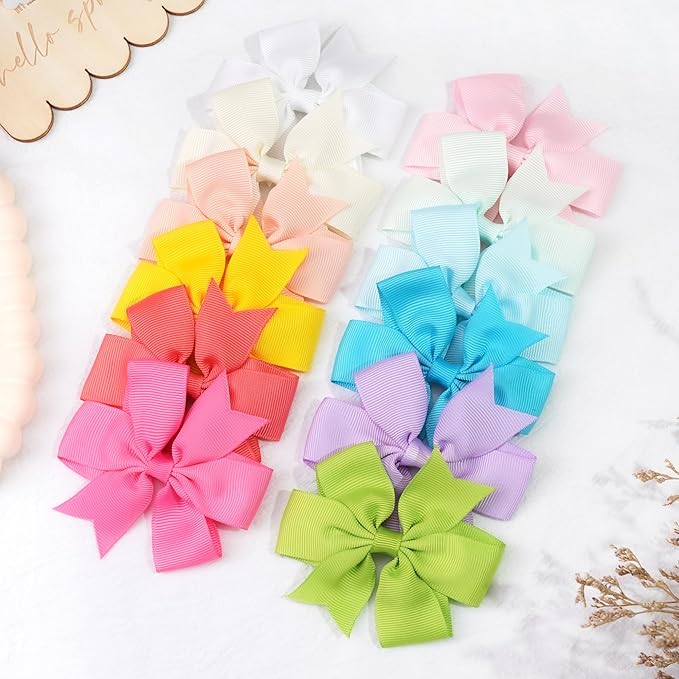 CÉLLOT 80 Pcs 3.5 Inch Boutique Grosgrain Ribbon Pinwheel Hair Bows Alligator Clips For Girls Toddlers Accessories Teens Gifts In Pairs