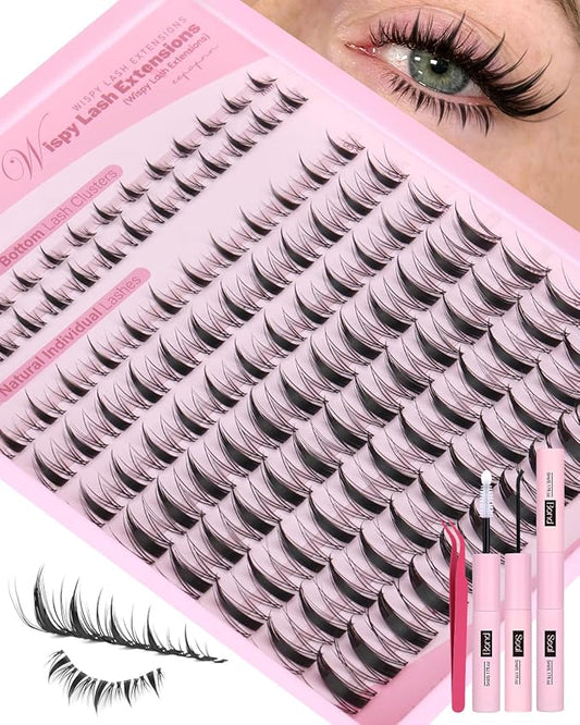 Lash Clusters Natural Eyelash Clusters Wispy Lashes Clusters C Curl Cluster Eyelash Extensions 8-14mm Lash Cluster Invisible Band Individual Lashes Bunny Cluster Lashes by Eefofnn