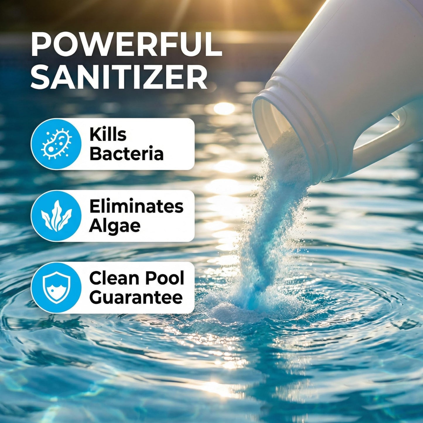 ClearView Chlorine Granules 5 Lbs for Swimming Pools, Pool Chlorine Shock Granular Sanitizer for Spas, Fast Dissolving Chlorinating Granules for Hot Tubs