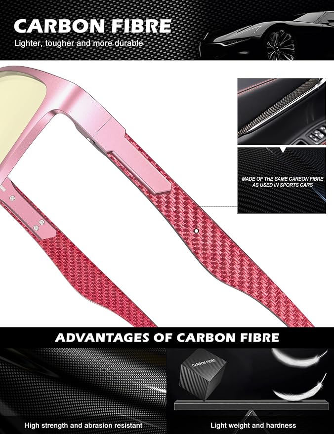 ANYLUV Carbon Fiber Reading Glasses for Men Women, Blue Light Blocking Computer Readers, Anti Glare Spring Hinge