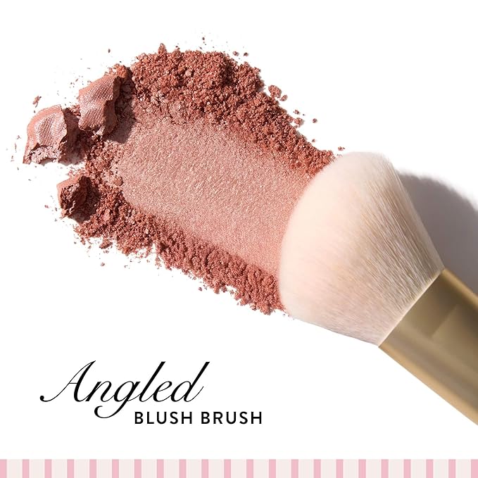 LAURA GELLER NEW YORK Angled Blush Brush - Sculpting & Blending Brush for Blush, Bronzer & Contour - Soft Vegan Bristles - Draper James Limited Edition