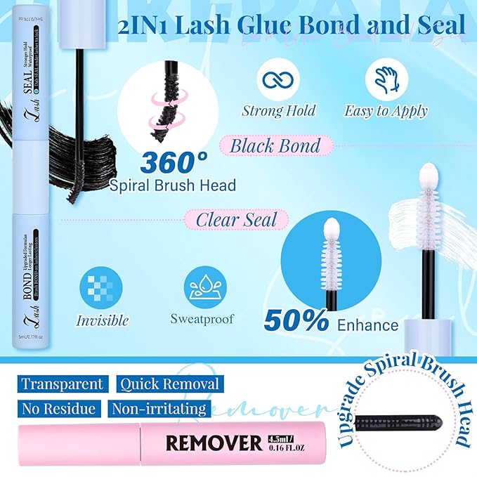PHKERATA Natural Lash Extension Kit Wispy Lash Clusters Kit Lashes Clusters C Curvature Cluster Eyelash Extension DIY Cluster Lashes with Lash Bond Seal Lash Glue Remover Tweezers Individual Lashes