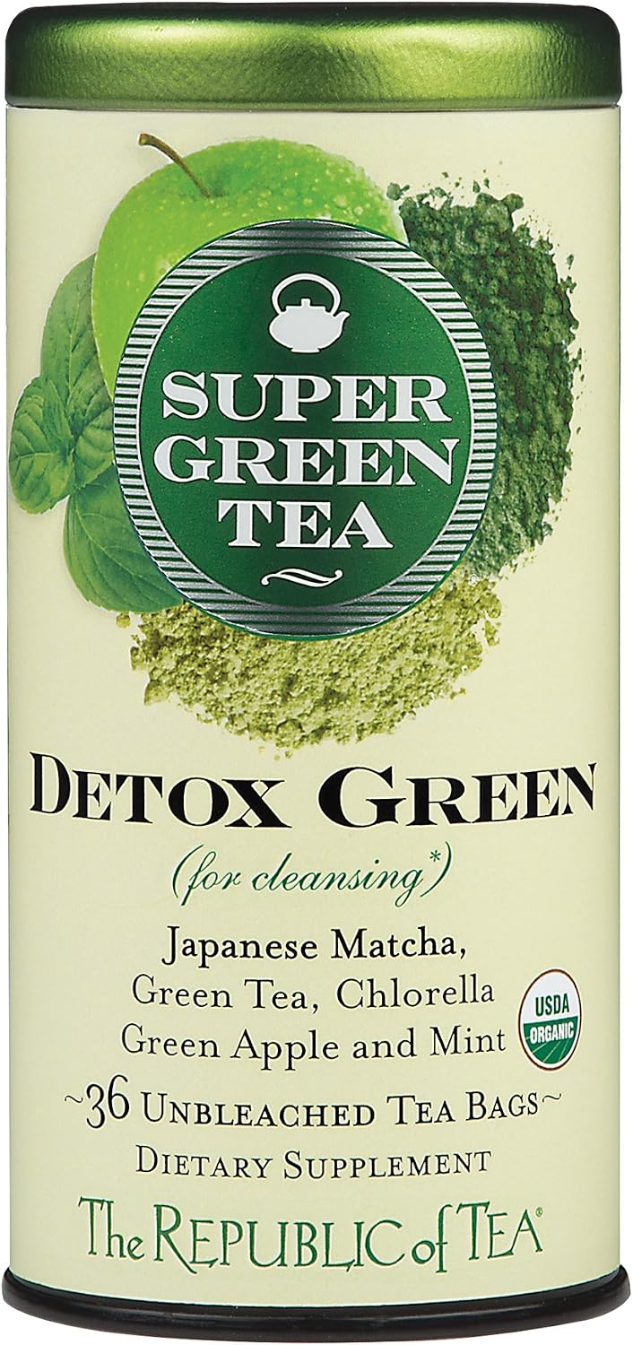The Republic of Tea – Organic SuperGreen Detox Green Tea, 36 Tea Bags, Gluten Free