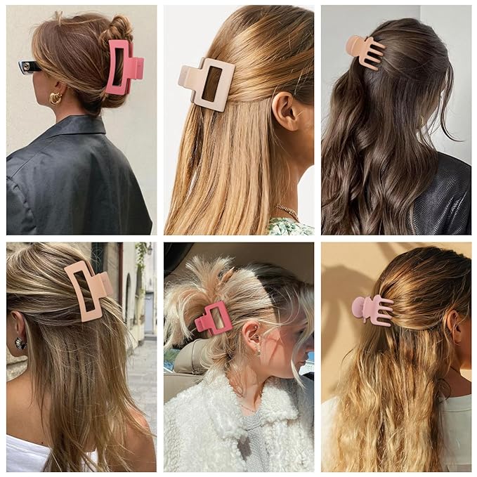 3 Styles Hair Clips for Women Small Medium Big Claw Clips for Thin Thick Hair 12 Pcs Hair Claw Clips Hair Clips Combination Hair Accessories for Women (Pink)