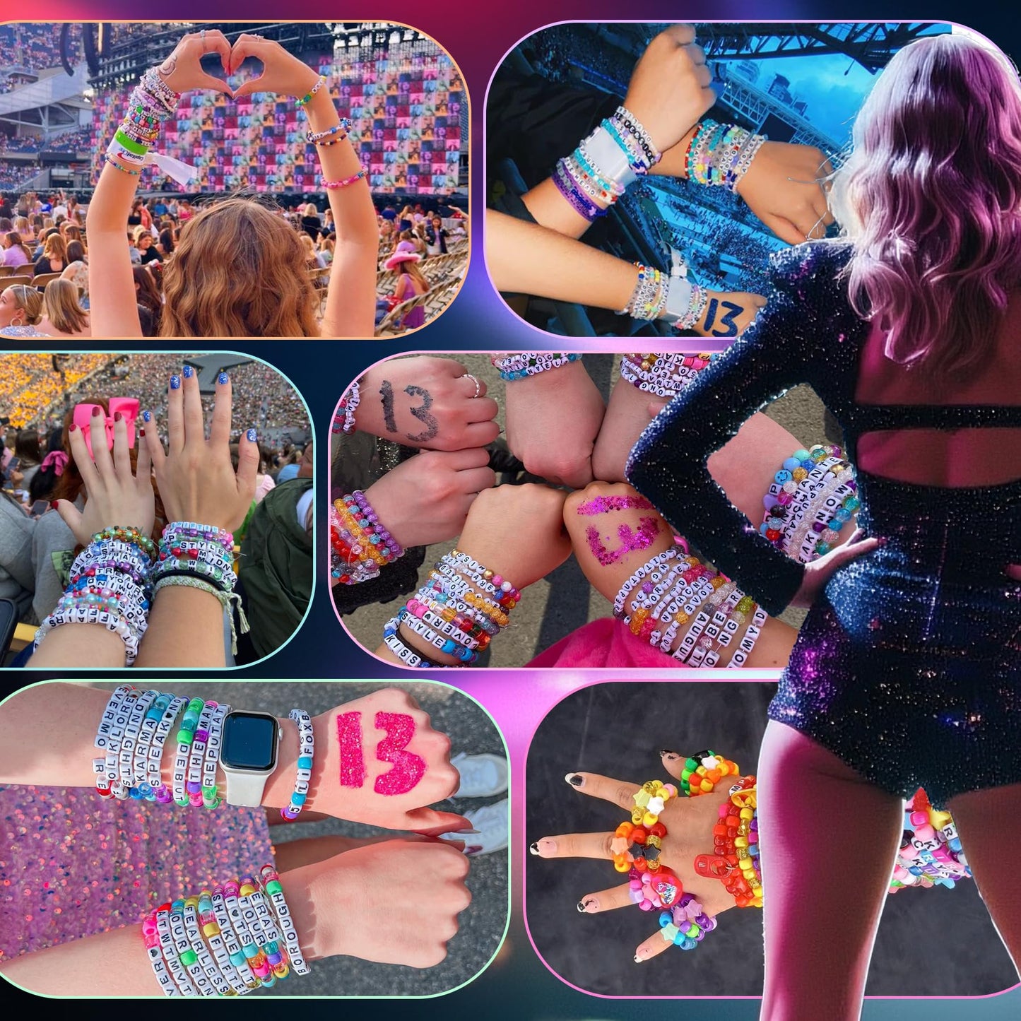 Gionlion 7 Boxes Pony Beads Bracelet Making Kit, 144 Colors 6x9mm Kandi Rave Beads, Friendship Bracelet Kit with 800Pcs Letter Bead for DIY Jewelry, Keychains, Arts and Crafts for Girls Kids Gifts