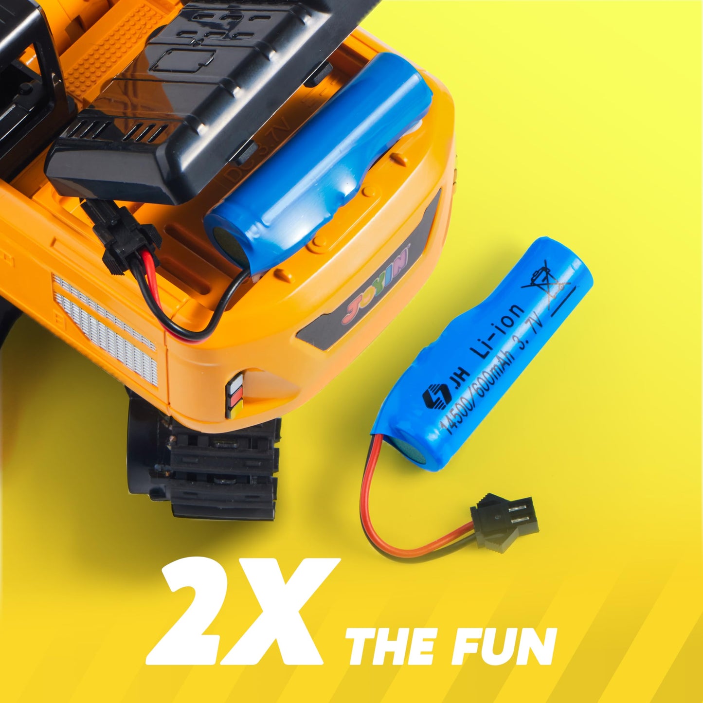 JOYIN Remote Control Excavator Toys for Boys, 2.4Ghz RC Play Excavator with Light, Construction Toys for Boys 3-5 4-7 8-12 Year Old Kids, Christmas Birthday Present