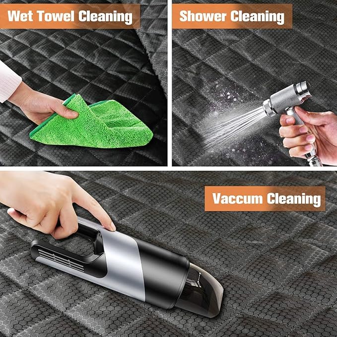 PETICON Waterproof Scratchproof Pet Bench Seat Covers for Cars, Trucks, SUVs, Nonslip Durable Back Seat Cover for Dogs, Washable Backseat Protection