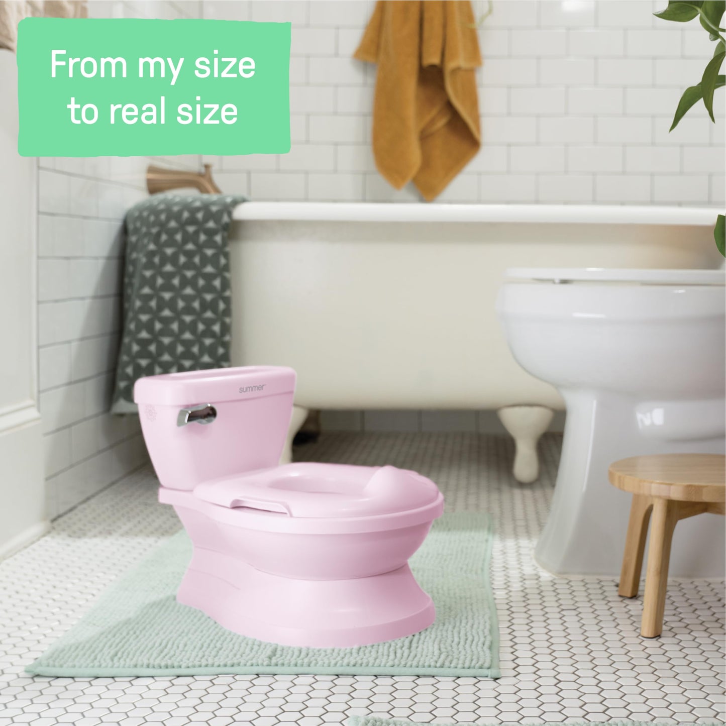 Ingenuity My Size Potty Pro in Pink, Infant Potty Training Toilet, Lifelike Flushing Sound, for Ages 18 Months, Up to 50 Pounds