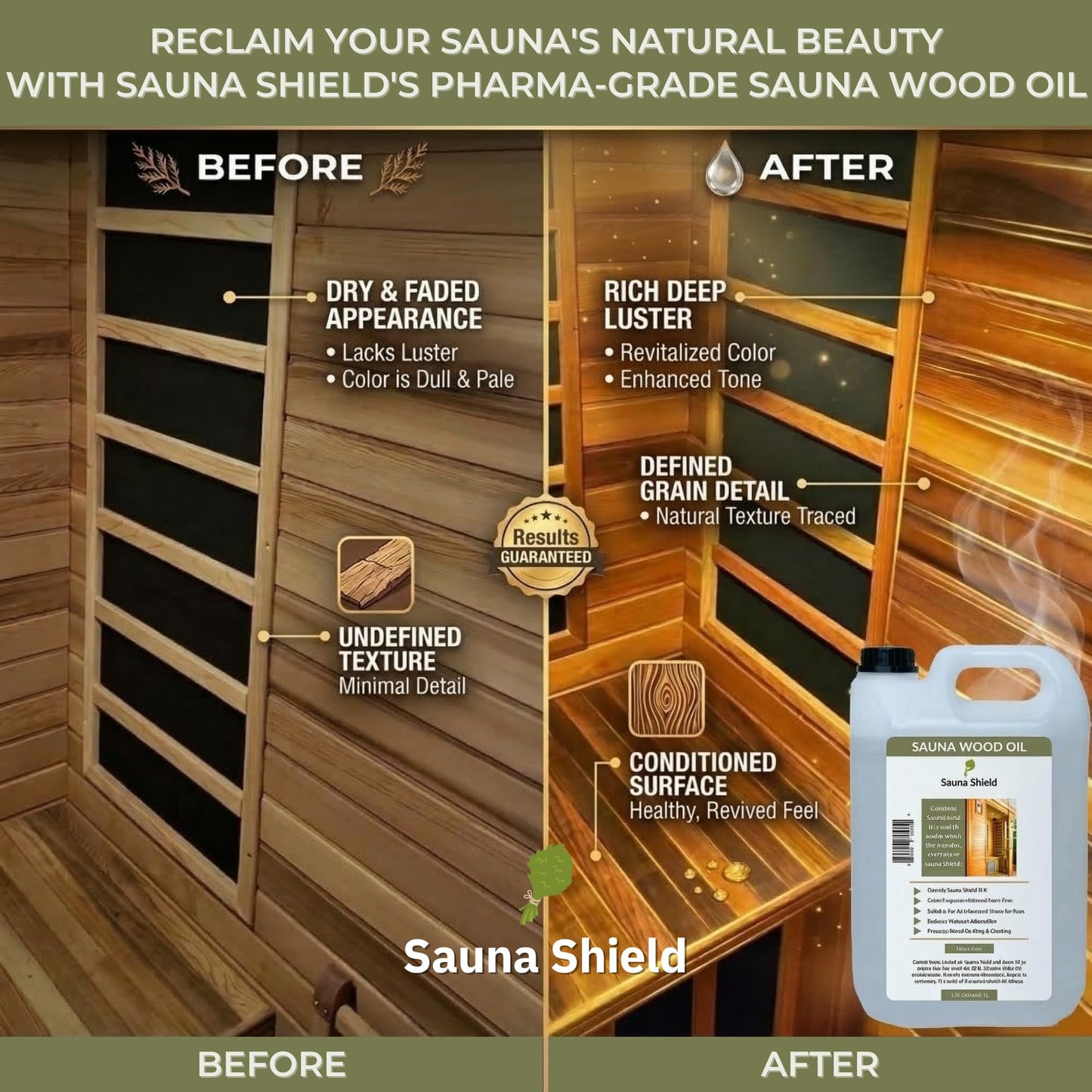 Sauna Shield Sauna Wood Oil - 1.32 Gallons - 100% Pharma-Grade Paraffin Oil | Protects & Nourishes Sauna Wood | Solvent-Free, Unscented, Covers 600+ Sq Ft | for Traditional & Infrared Saunas