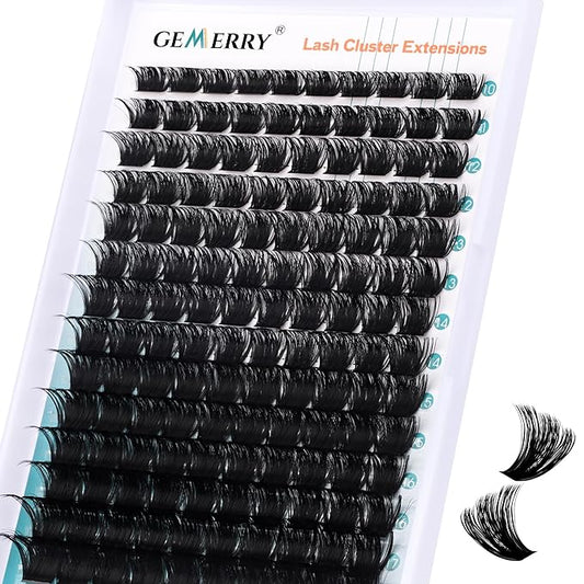 Eyelash Clusters Fluffy Lash Clusters Thick 280pcs 200D Cluster Eyelash Extensions DIY At Home Individual Lashes Cluster Lashes by GEMERRY（200P-10-18mm)