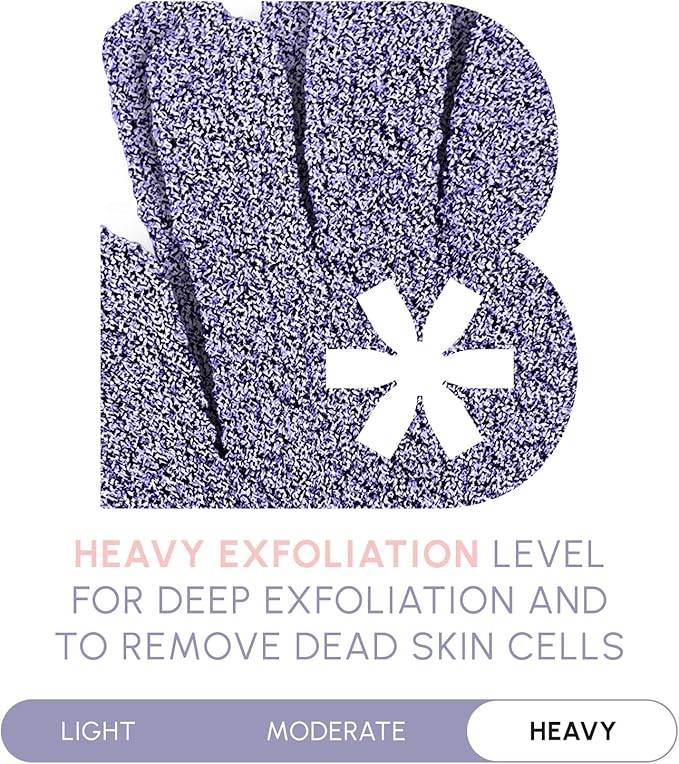 Brooklyn Botany Exfoliating Gloves for Bath and Shower – Heavy Duty Exfoliating Body Scrubber for Massage and Dead Skin Remover for Body – 2 Pairs