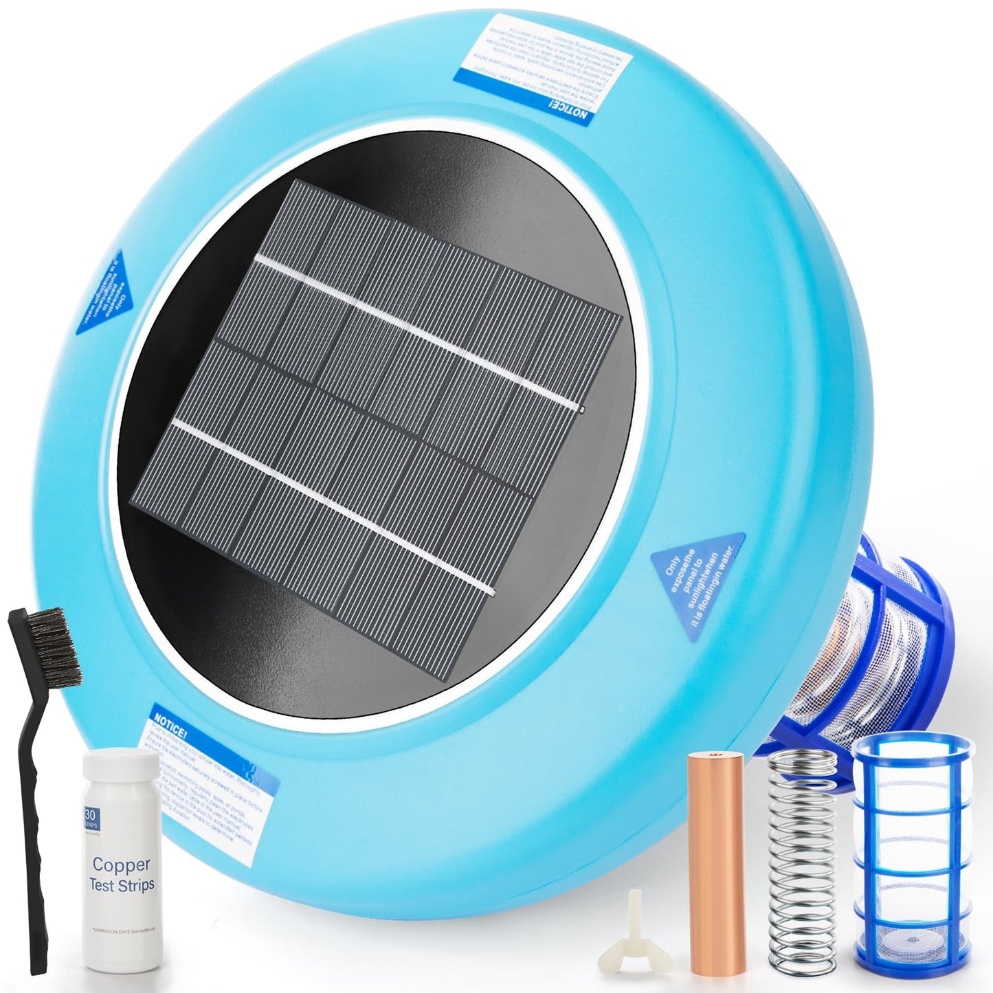 Solar Pool Ionizer – Durable Copper Anode & Oversized Solar Panel for Pools Up to 45,000 Gallons, Maintain Water Clarity with Minimal Maintenance