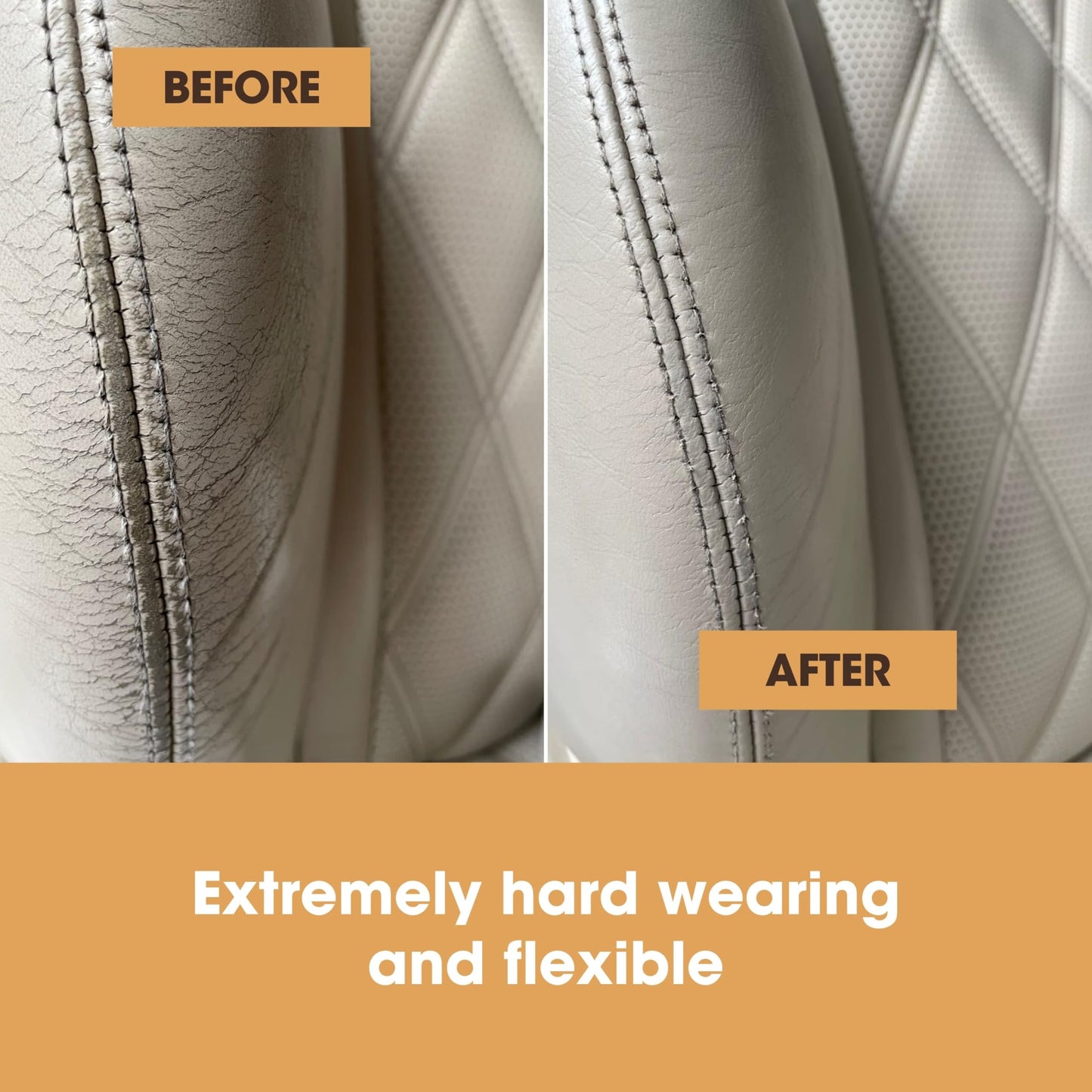 Furniture Clinic Leather Repair Paint | 2-in-1 Seal and Color | Use on Scratches, Tears, and Holes in Car Seats, Furniture | Quick and Easy Leather Repair Kit for Furniture (Light Grey, 500ml / 17oz)