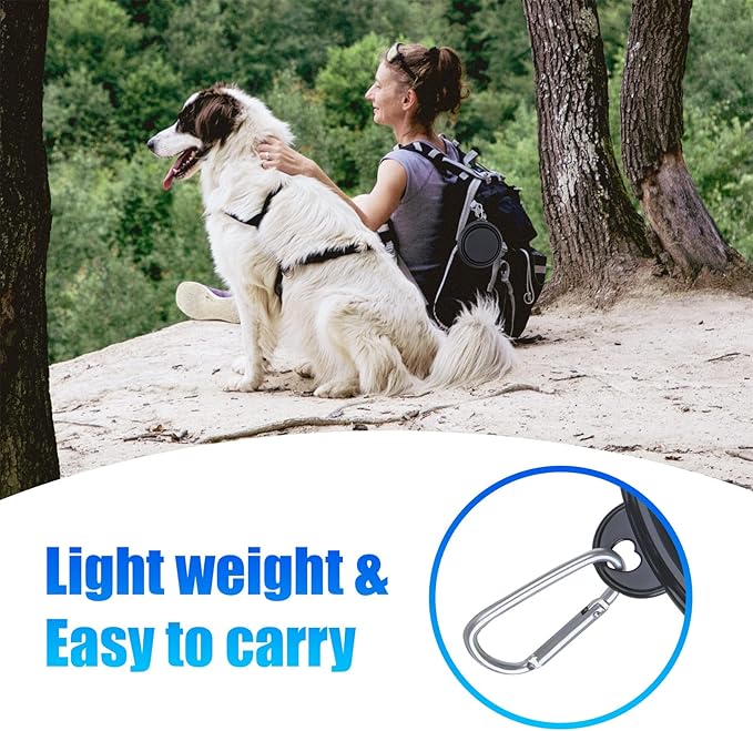 Large Dog Bowl Pet Collapsible Bowls, 2 Pack Collapsible Dog Water Bowls for Cats Dogs, Portable Pet Feeding Watering Dish for Walking Parking Traveling with 2 Carabiners (Large, Black+Black)