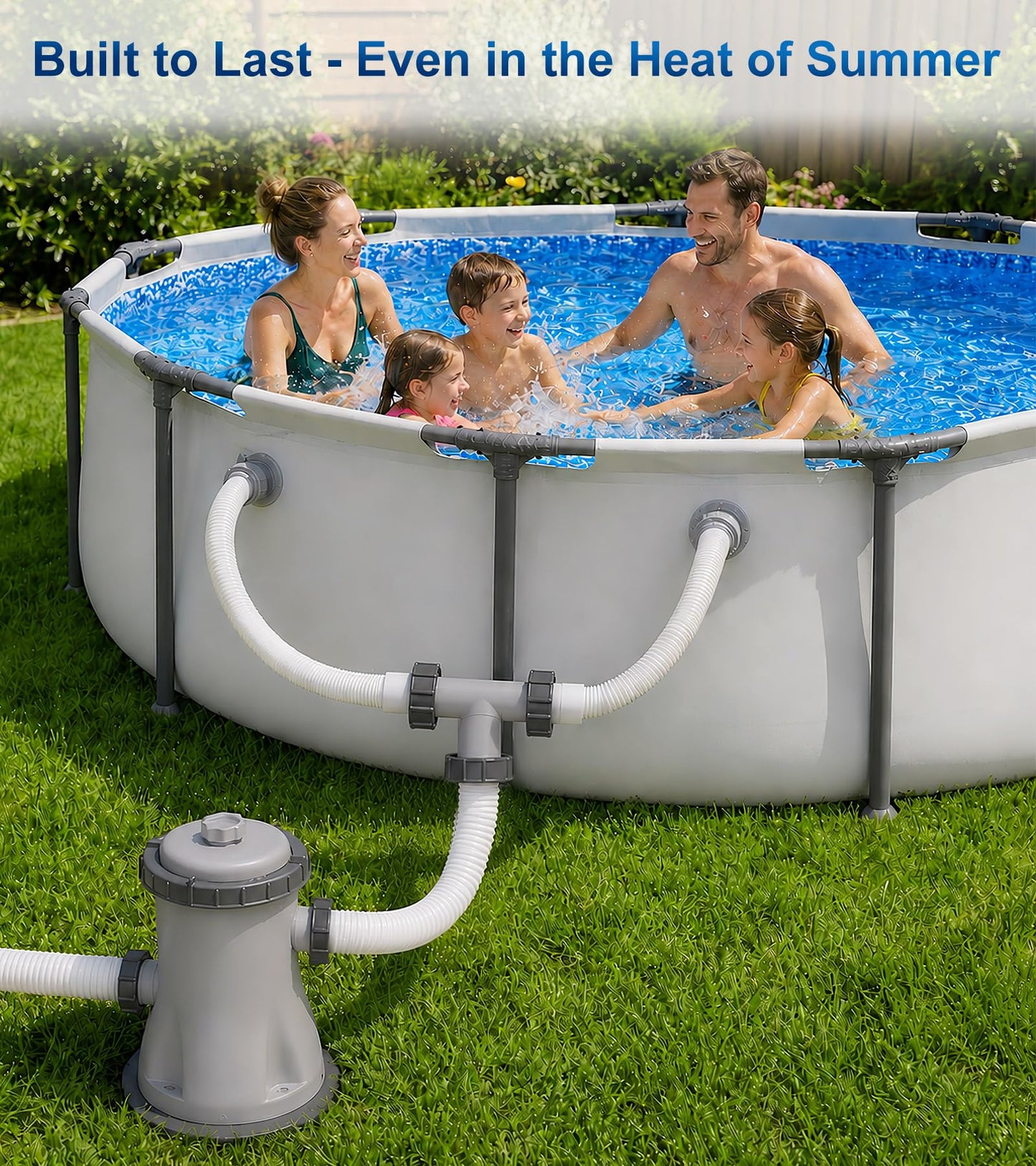 Pool Hose Connector for Leak-Proof Dual Seal and Stable Water Flow, 1.5" to 1.5" T-Joint Pool Hose Adapter for Pool Parts and Accessories Replacement, Easy No-Tool Install for Above Ground Pools
