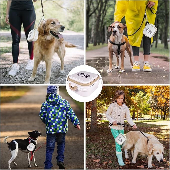 Collapsible Dog Water Bowl, Portable Dog Bowl for Traveling, 2-in-1 Pet Food and Water Feeder - Travel Dog Bowls with Lid for Walking, Traveling, Camping and Hiking