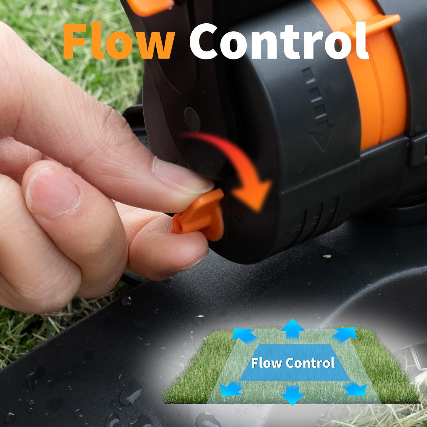 Diivoo Mini Turbo Oscillating Water Sprinklers for Yard, Garden Sprinkler with Large Base, Adjustable Width, Range and Flow Rate, 16 Nozzles, Grey